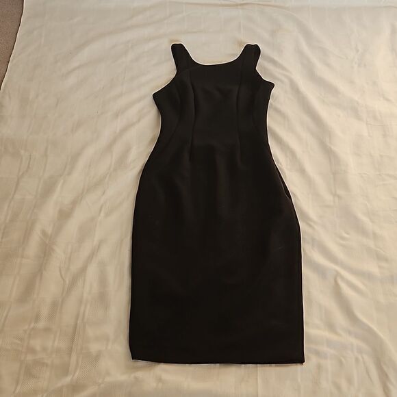HP Marciano Cocktail Bodycon Midi Dress With Sheer Back Small Black - Picture 15 of 16